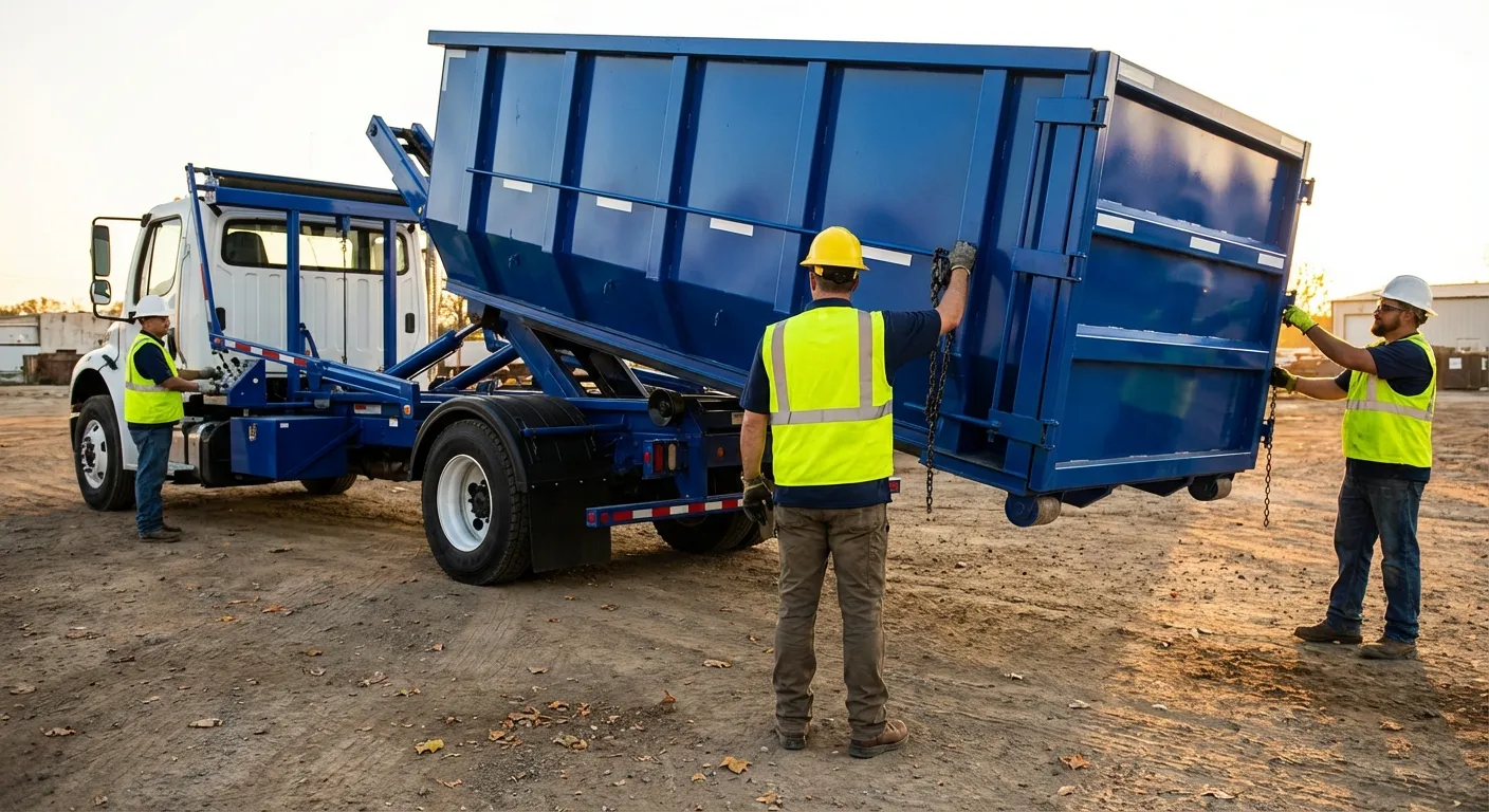 Commercial debris containment dumpster in Midland, TX