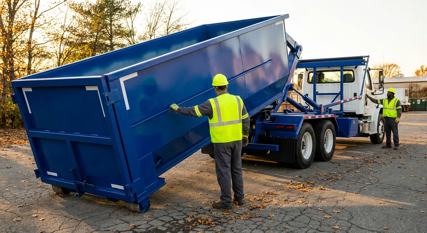Commercial roll-off dumpster delivery truck in Midland, TX