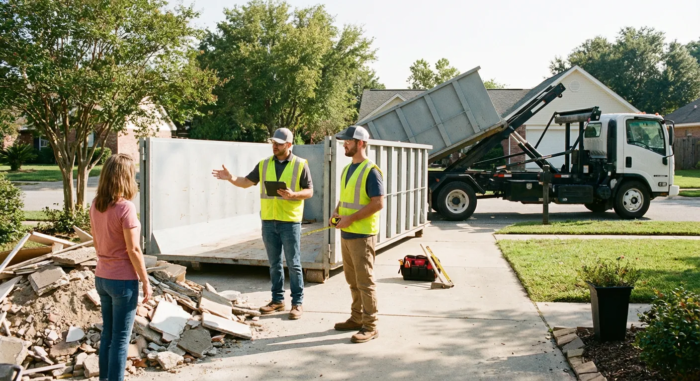 Tall City Dumpsters dumpster delivery truck in Midland, TX